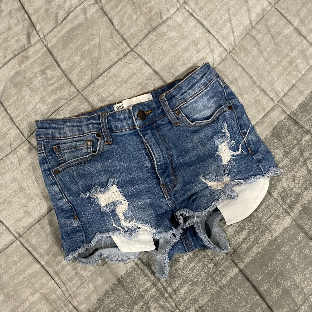 RSQ Medium Wash Venice Mid Rise Distressed Denim Cutoff Jean Shorts